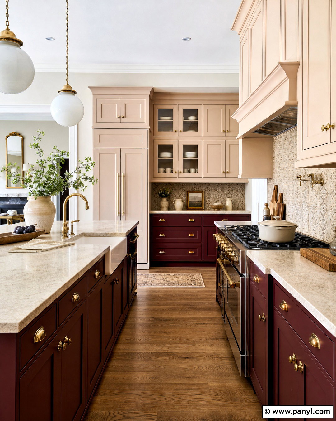 Burgundy And Blush Beige Kitchen Cabinets - 20 kitchen cabinets colour combinations