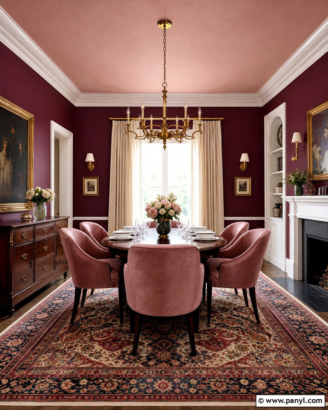 Burgundy And Blush Dining Room - 20 room color design ideas