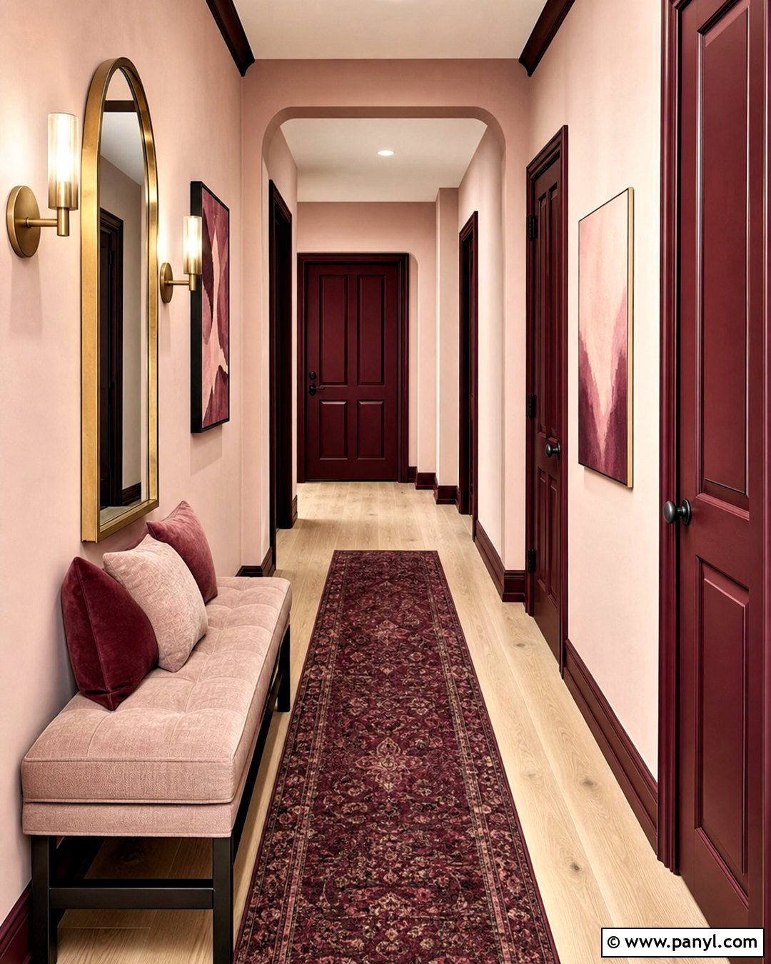 Burgundy And Blush Hallway - 20 burgundy hallway ideas
