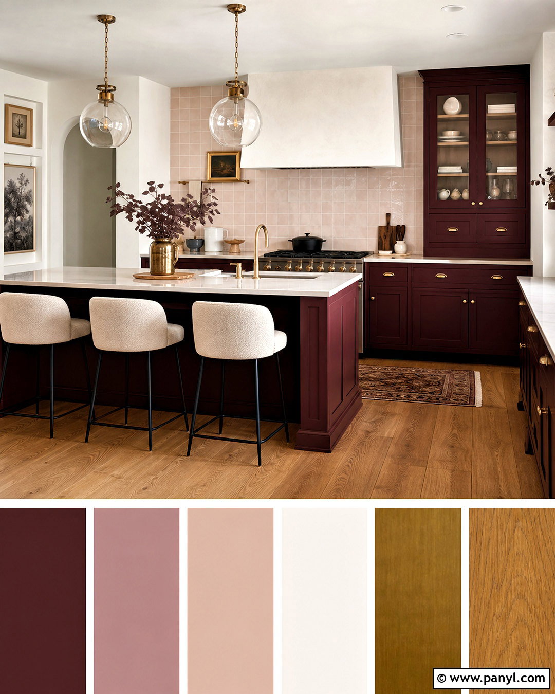 Burgundy And Blush Kitchen Palette - 20 kitchen colour palettes