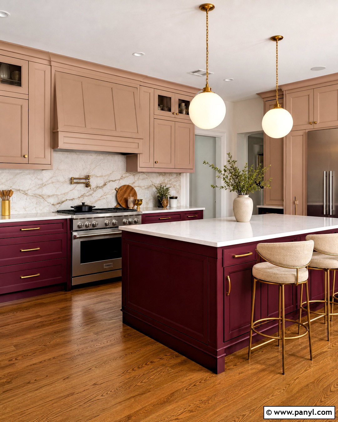 Burgundy And Blush Kitchen - 20 kitchen color combinations ideas