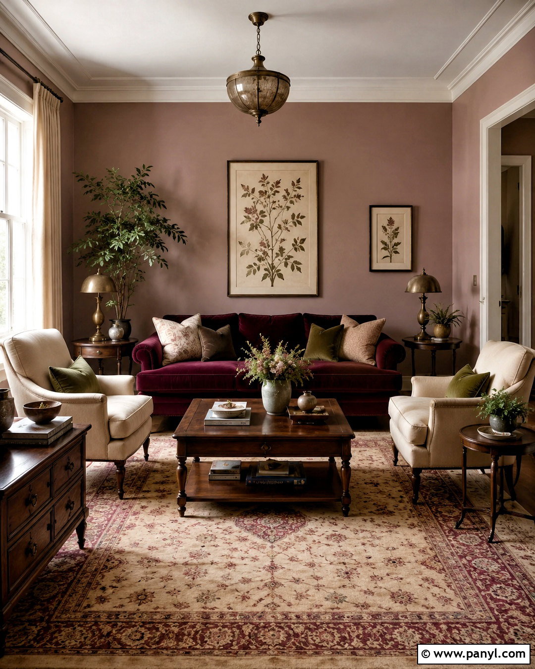 Burgundy And Blush Living Room - 20 color combinations home living rooms