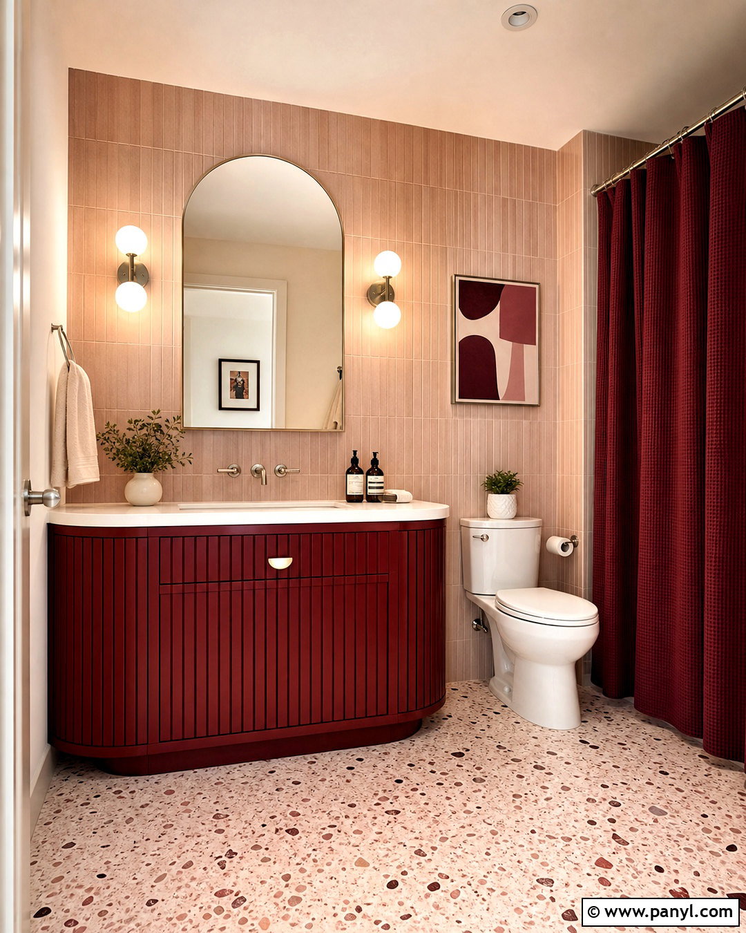 Burgundy And Blush Pink Bathroom - 20 burgundy bathroom ideas
