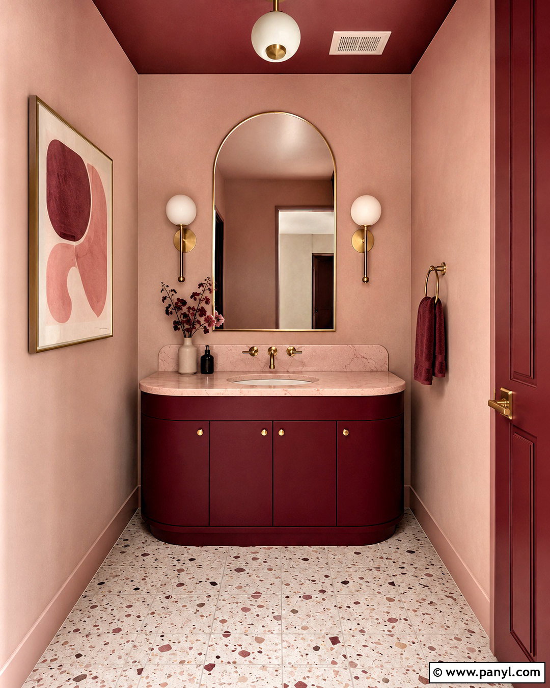 Burgundy And Blush Powder Room - 20 burgundy powder room ideas