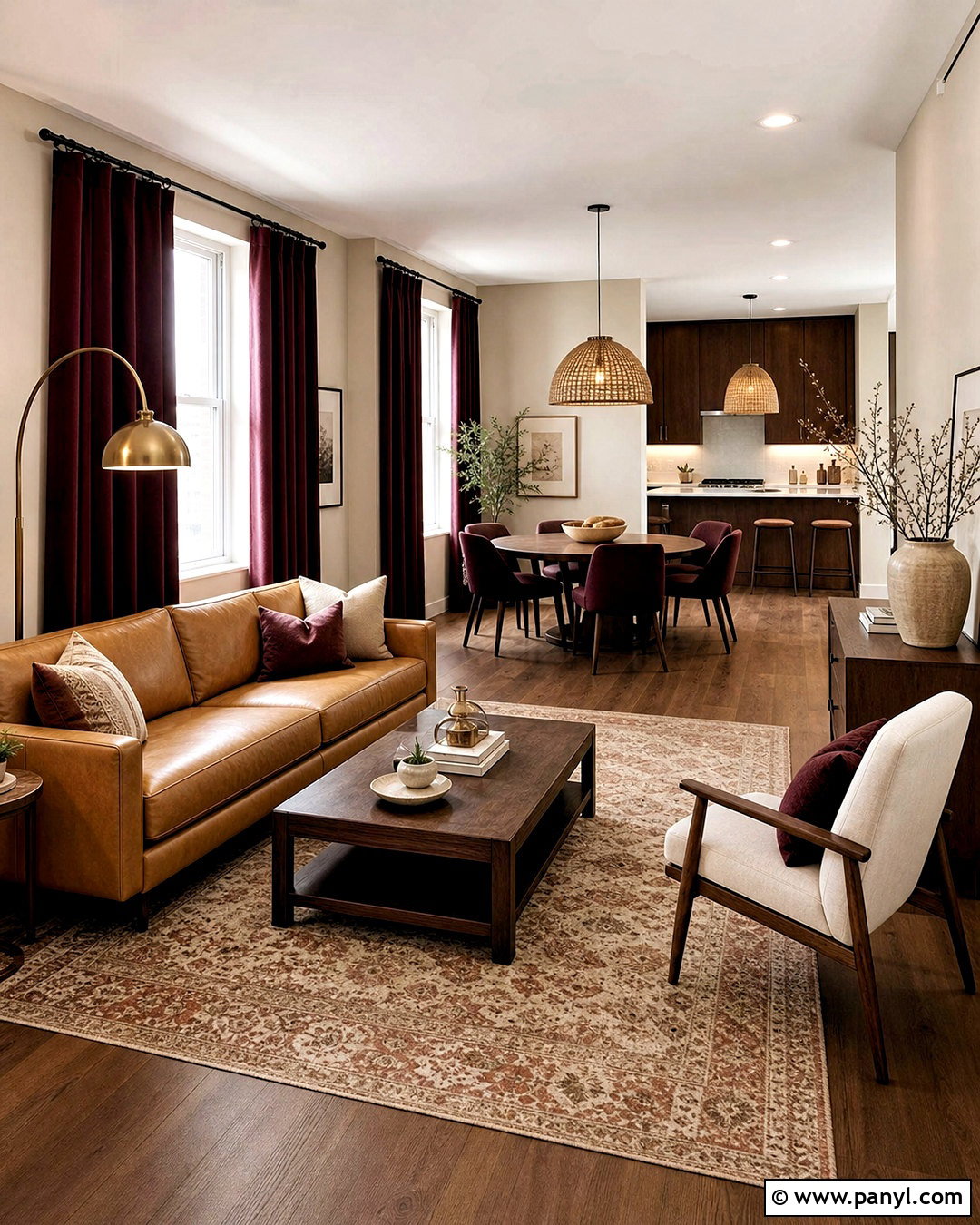 Burgundy And Camel Apartment Color Scheme - 20 apartment color schemes