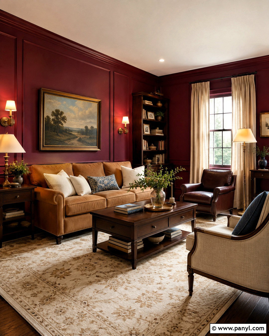 Burgundy And Camel Living Room - 20 living room color combination ideas