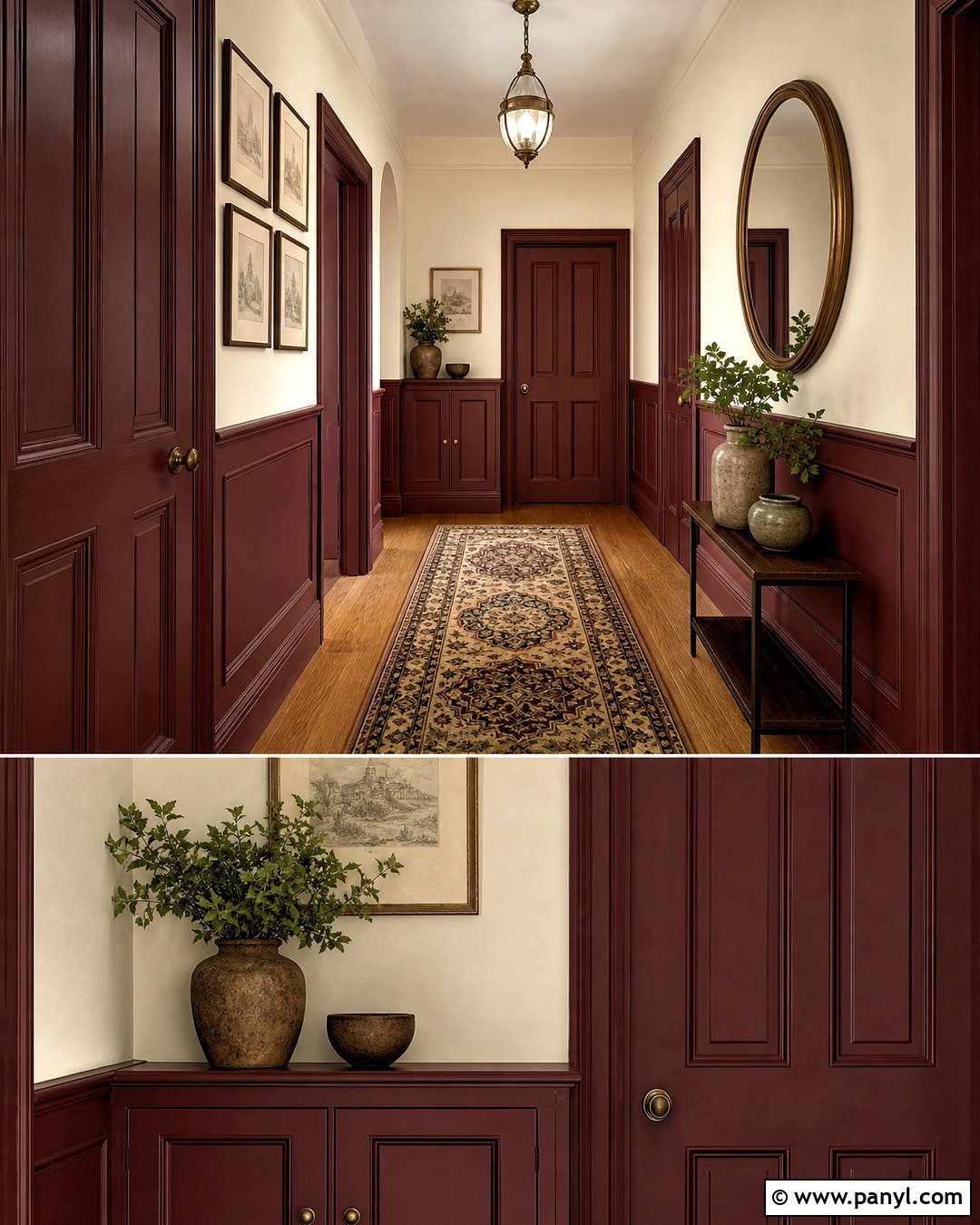 Burgundy And Cream Hallway - 20 burgundy hallway ideas