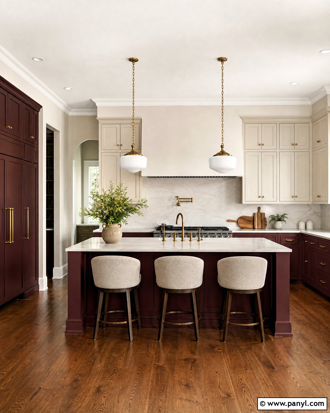 Burgundy And Cream Kitchen - 20 kitchen room colour ideas