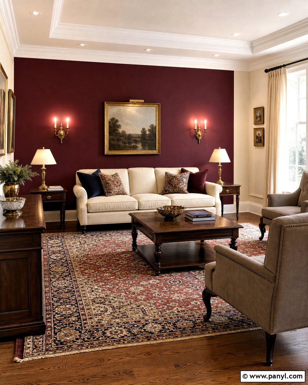 Burgundy And Cream Living Room - 20 asian paints royale living rooms colour ideas