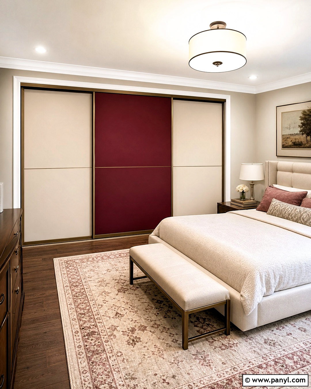 Burgundy And Cream Sliding Wardrobe - 20 sliding wardrobe color ideas bedroom ideas