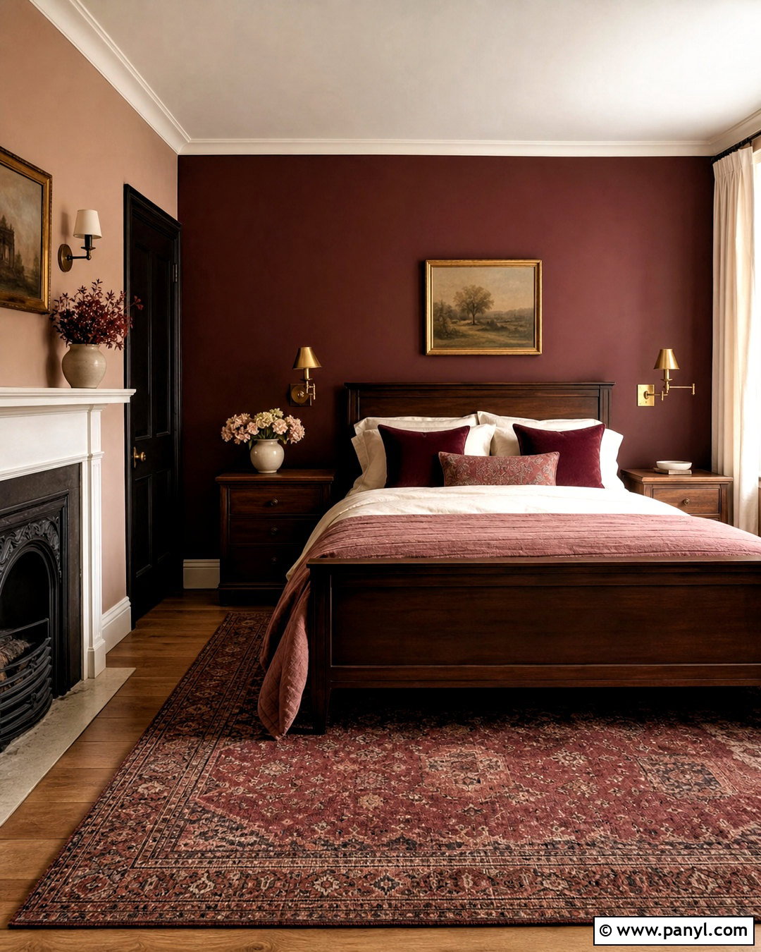 Burgundy And Dusty Pink Bedroom - 20 bedroom color combination ideas