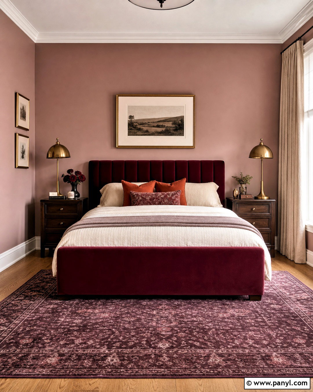 Burgundy And Dusty Pink Room - 20 room color combination ideas