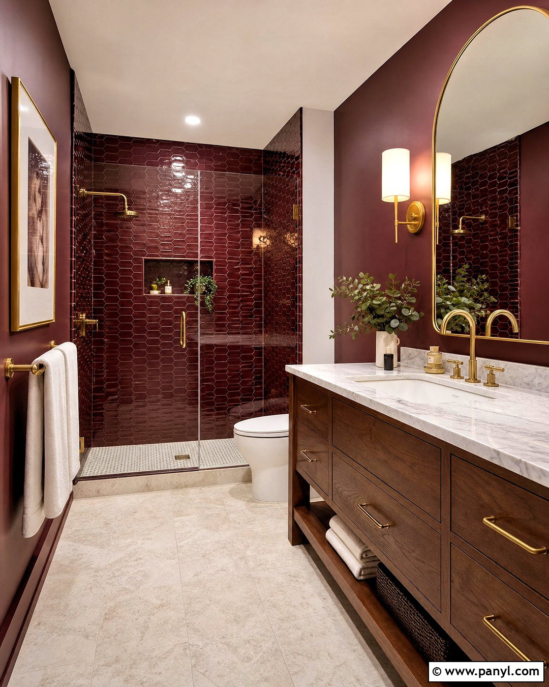 Burgundy And Gold Bathroom - 20 burgundy bathroom ideas