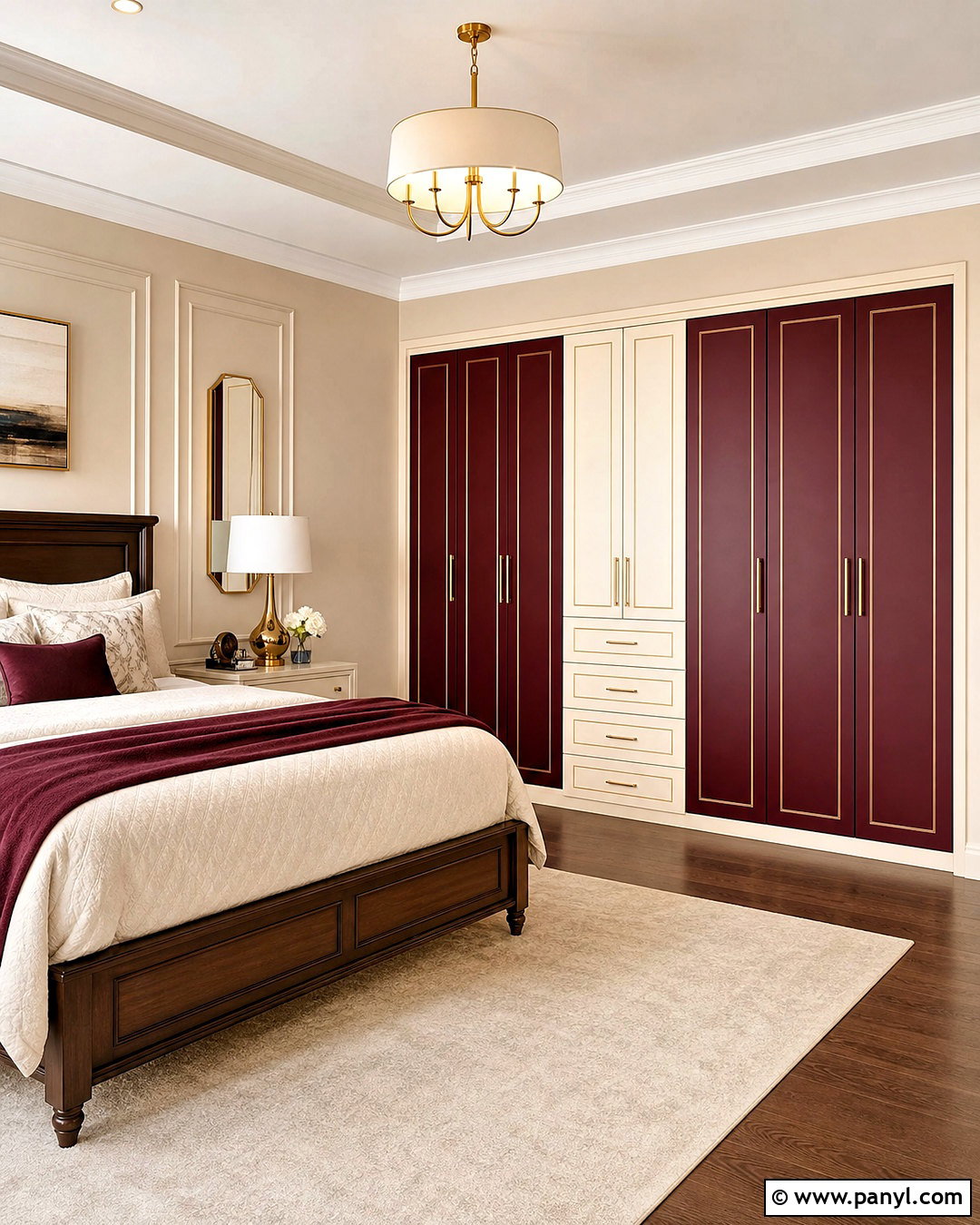 Burgundy And Gold Wardrobe - 20 bedroom wardrobe colour combination ideas