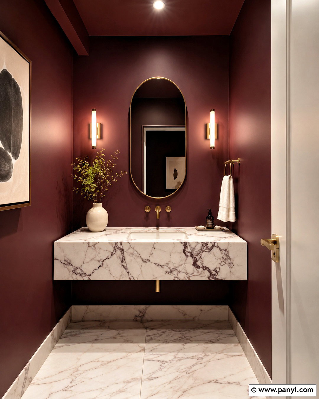 20 Burgundy Powder Room Ideas for a Bold, Boutique Look