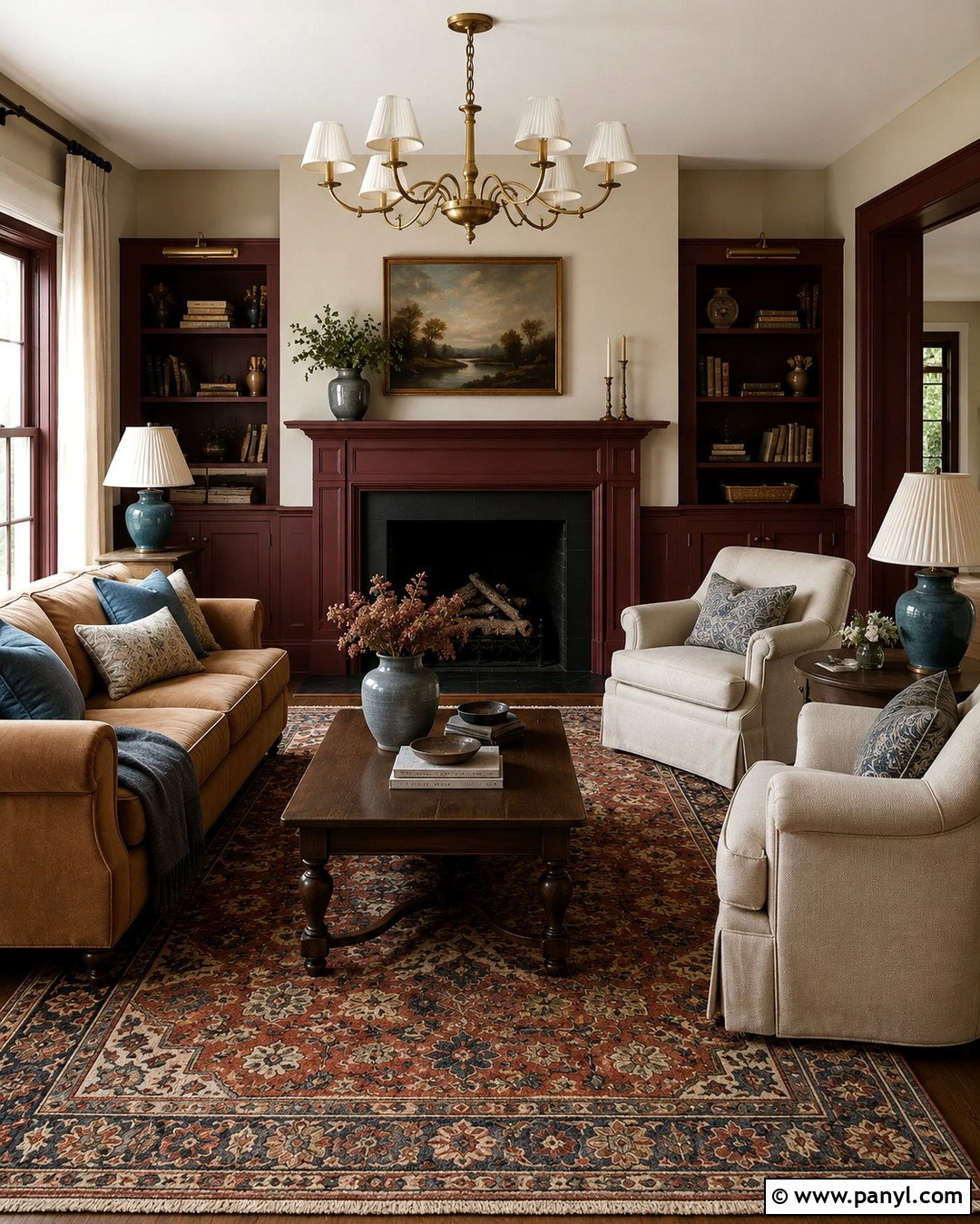 Burgundy And Mushroom Living Room Walls - 20 Living Room Color Combination Wall Ideas