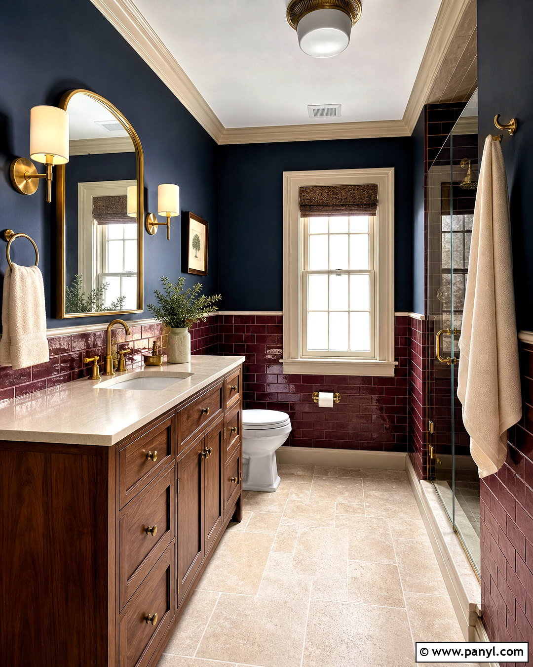 Burgundy And Navy Bathroom - 20 burgundy bathroom ideas