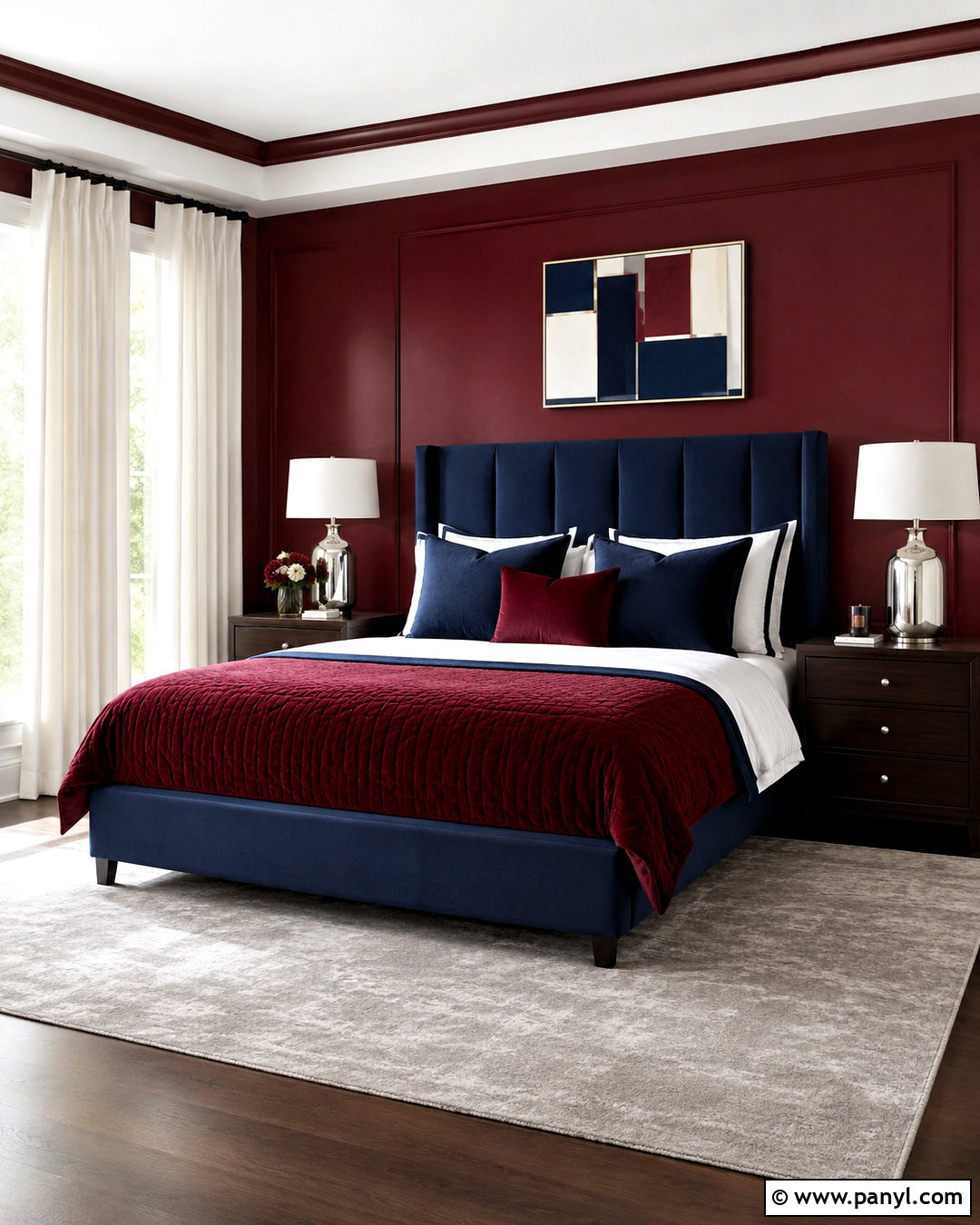 Burgundy And Navy Bedroom - 20 burgundy room ideas bedrooms