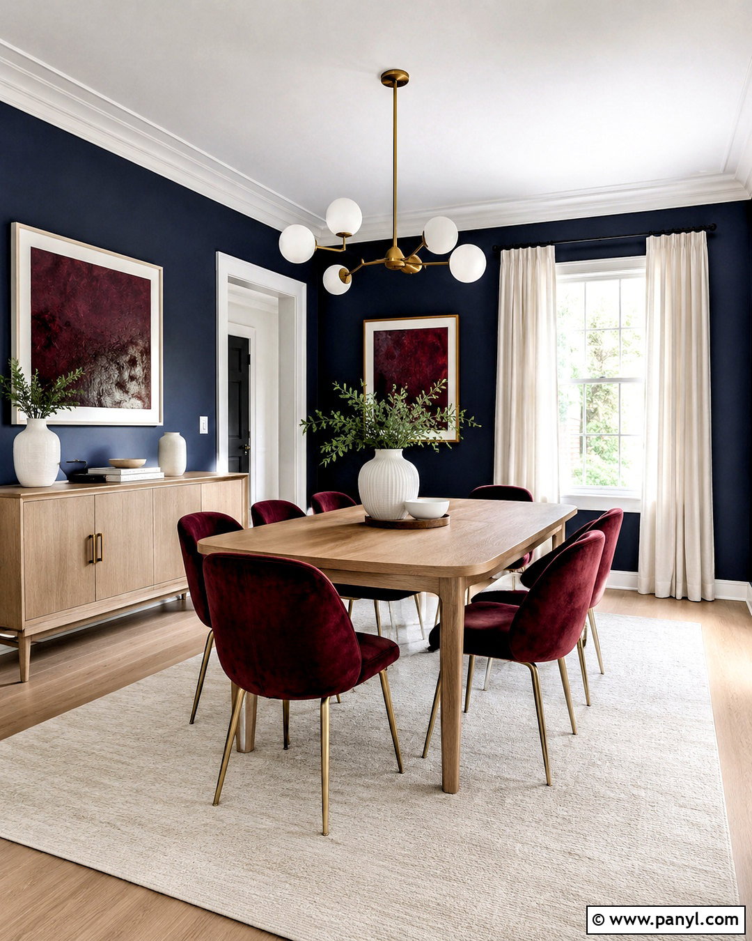 Burgundy And Navy Dining Room - 20 burgundy dining room ideas