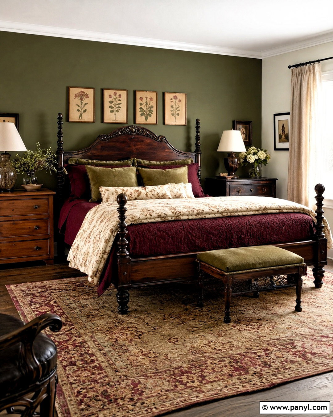Burgundy And Olive Green Bedroom - 20 burgundy room ideas bedrooms