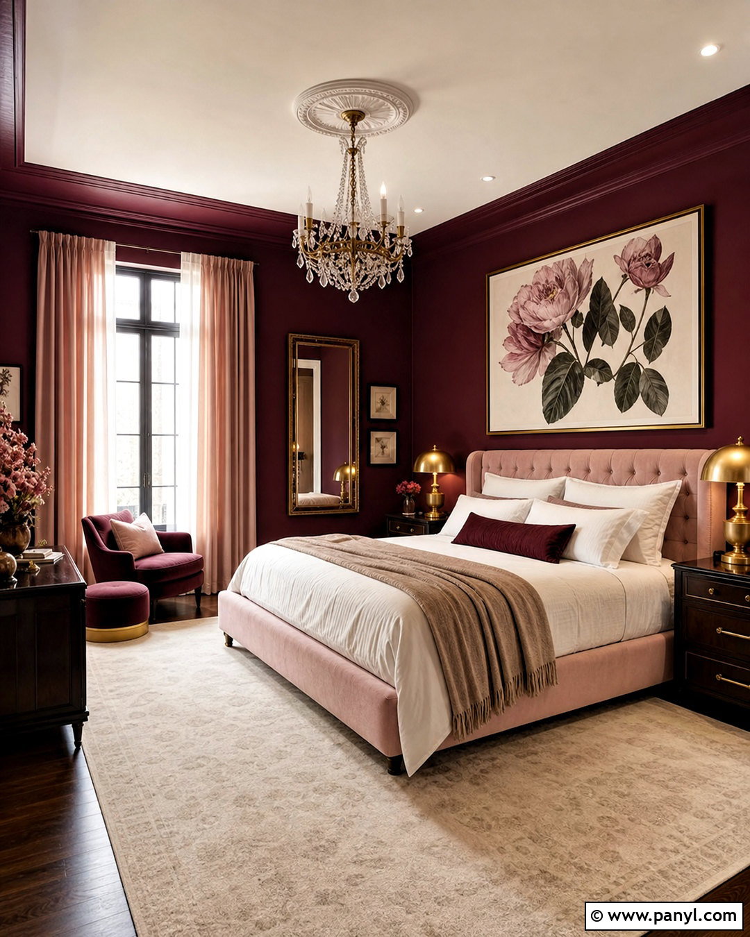 Burgundy And Pale Pink Bedroom - 20 aesthetic room color ideas bedroom ideas