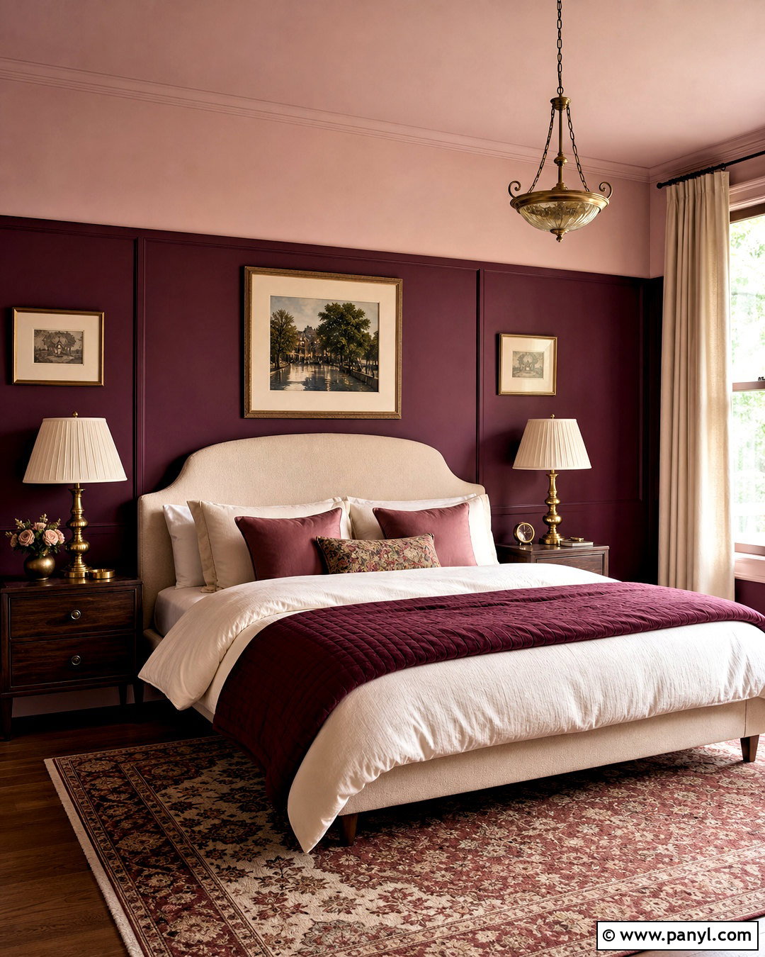 Burgundy And Pink Bedroom Walls - 20 two color wall ideas