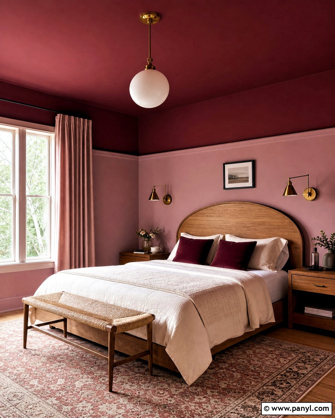 Burgundy And Pink Two Tone Ceiling Walls - 20 two tone painted walls