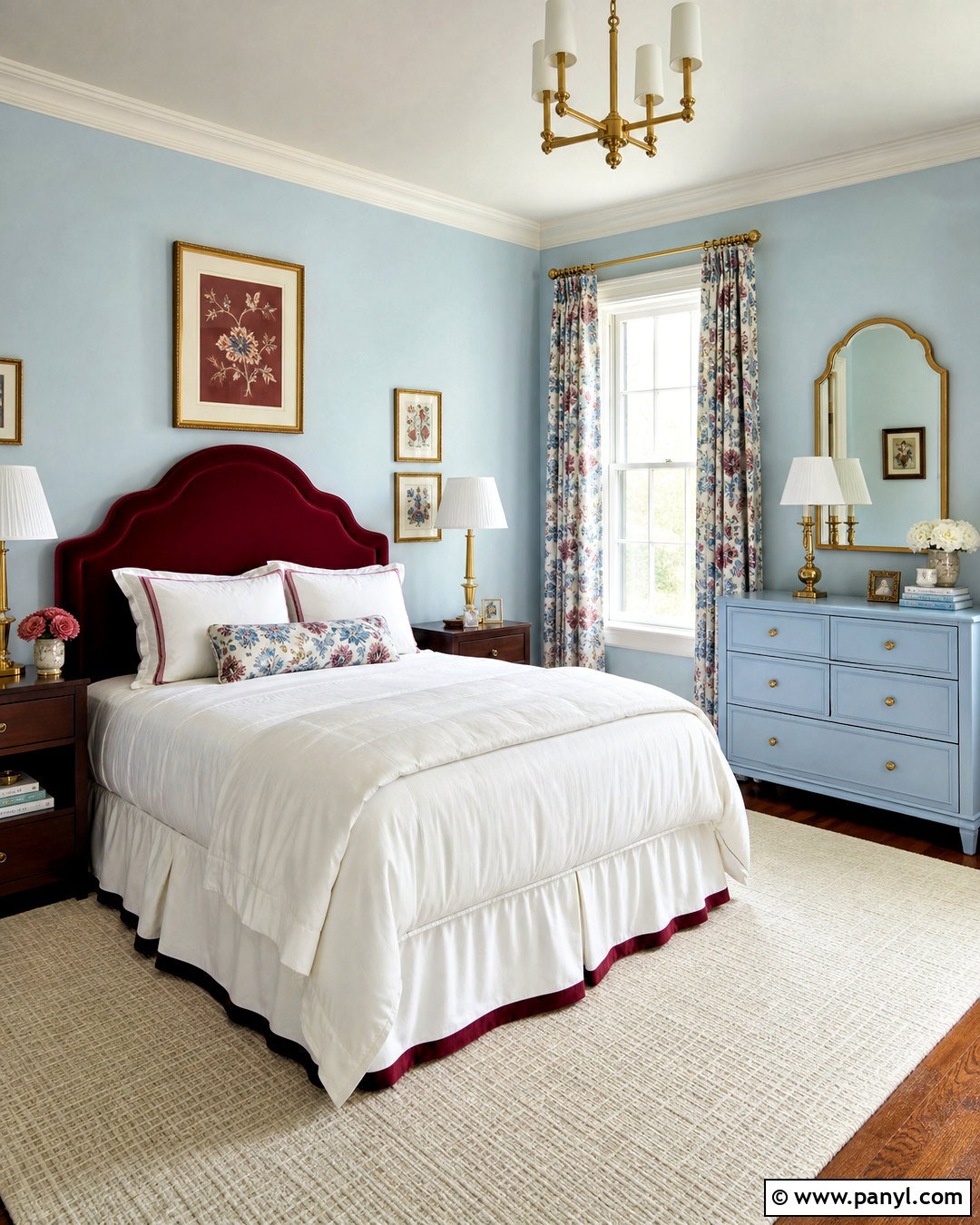 Burgundy And Powder Blue Girls Bedroom - 20 girls bedroom color ideas