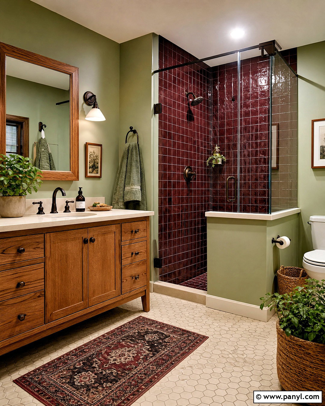Burgundy And Sage Green Bathroom - 20 burgundy bathroom ideas