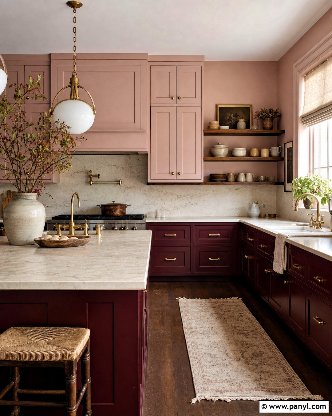 Burgundy And Soft Pink Kitchen Color Combination - 20 kitchen colour combination ideas