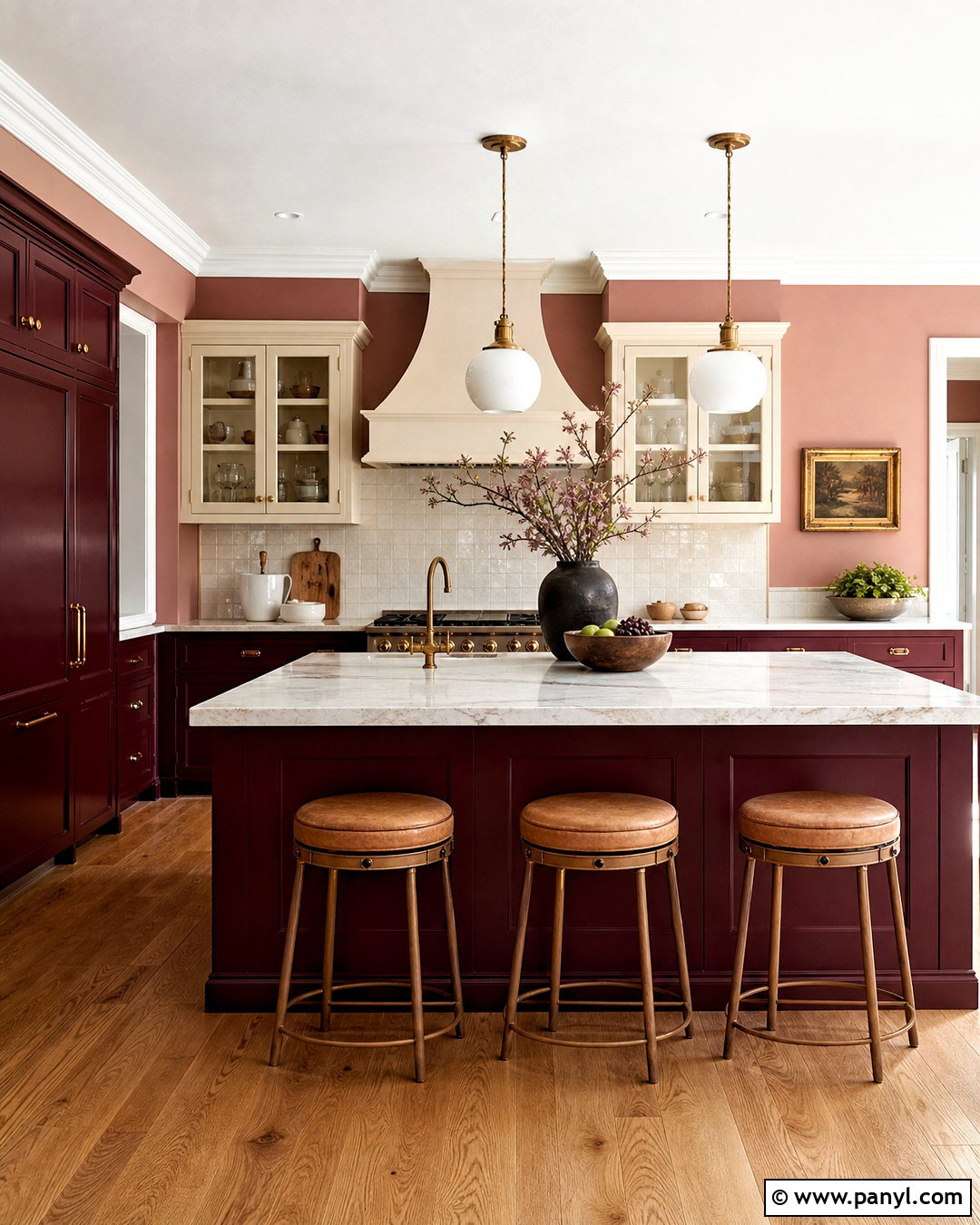 Burgundy And Soft Pink Kitchen Palette - 20 kitchen color palette ideas