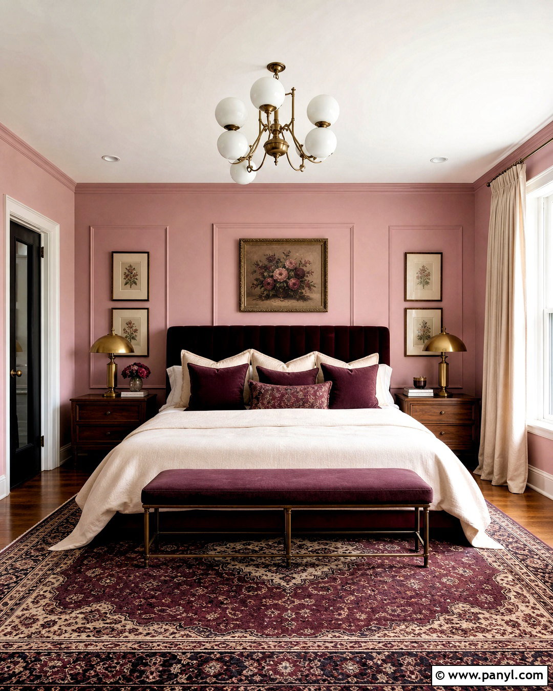 Burgundy And Soft Pink Room - 20 aesthetic room colour ideas