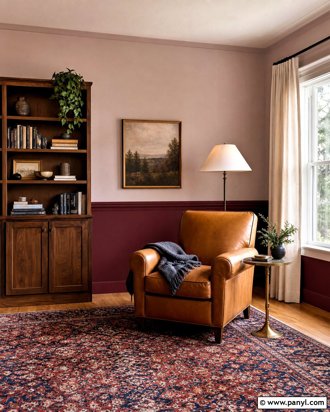 Burgundy And Soft Pink Two Tone Wall - 20 two tone wall paint ideas