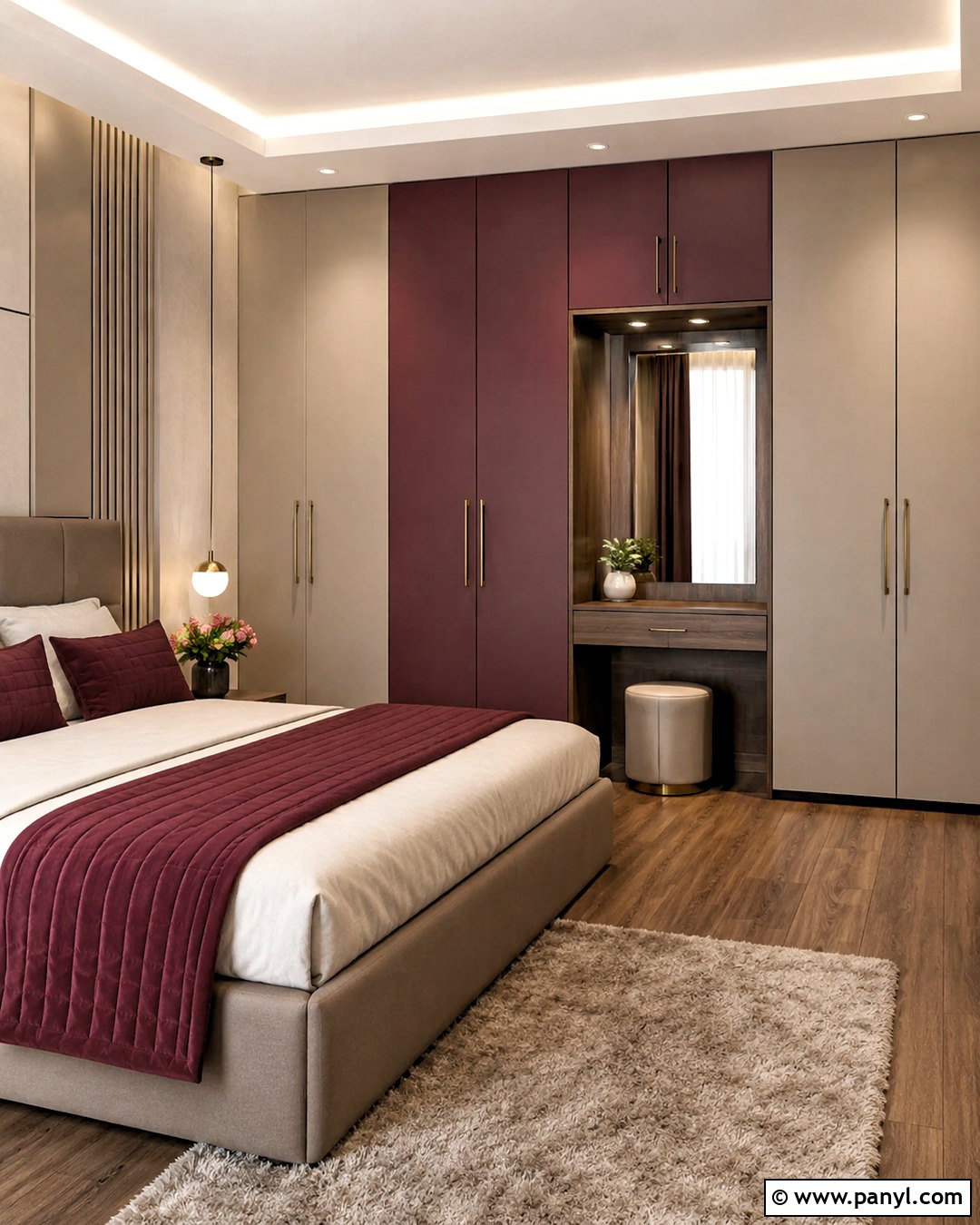 Burgundy And Taupe Wardrobe - 20 colour coordinated wardrobe ideas