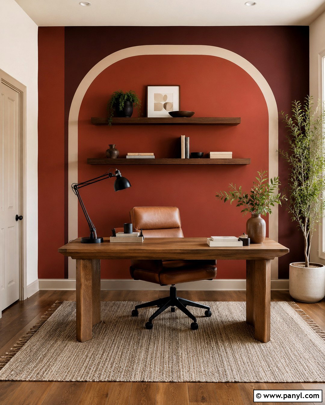 20 Geometric Wall Paint Red Ideas for Bold Modern Rooms