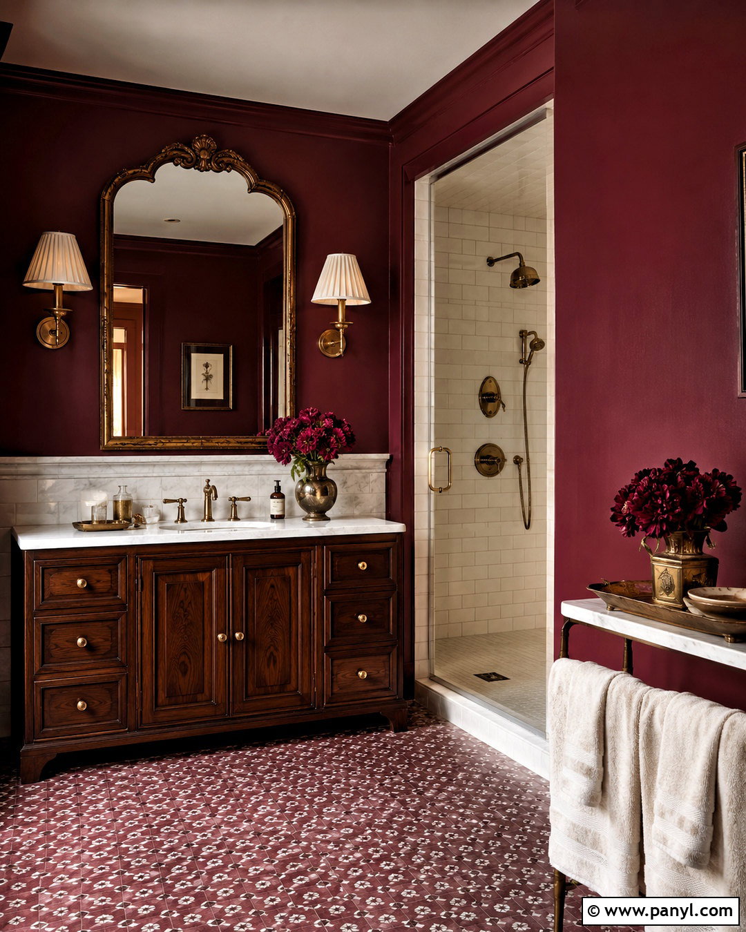 Burgundy Bathroom - 35 trending bathroom colors