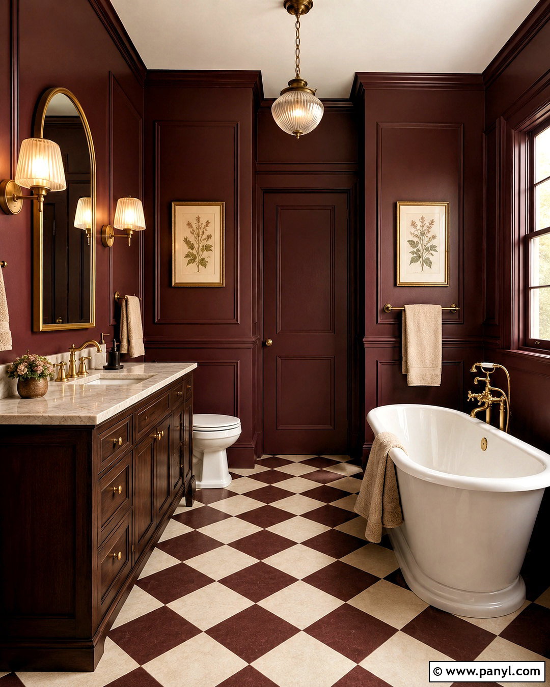 Burgundy Bathroom - 20 moody bathroom design ideas