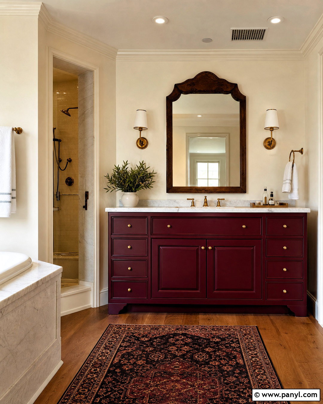 Burgundy Bathroom Vanity - 20 bathroom vanity paint ideas