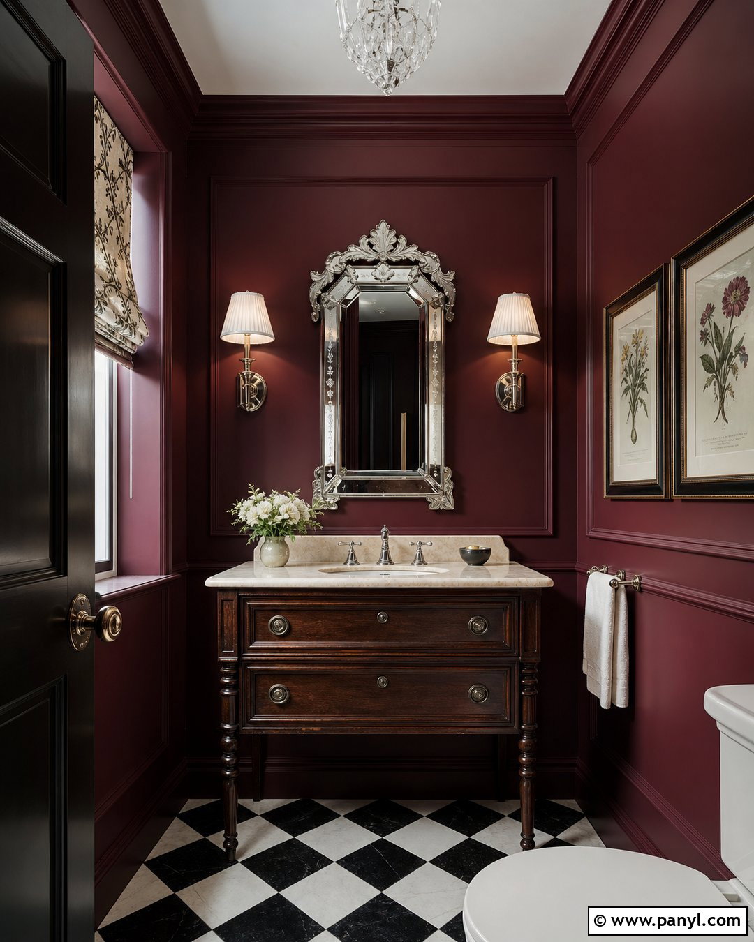 Burgundy Bathroom Walls - 25 Dark Bathroom Wall Color Ideas