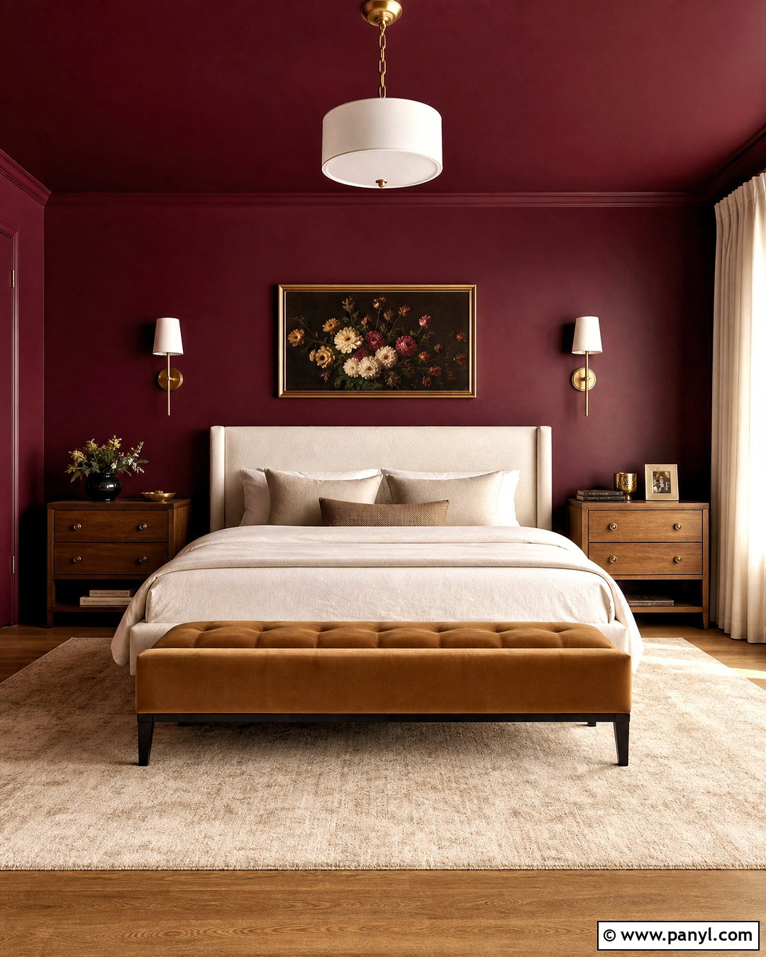 Burgundy Bedroom - 20 red home ideas