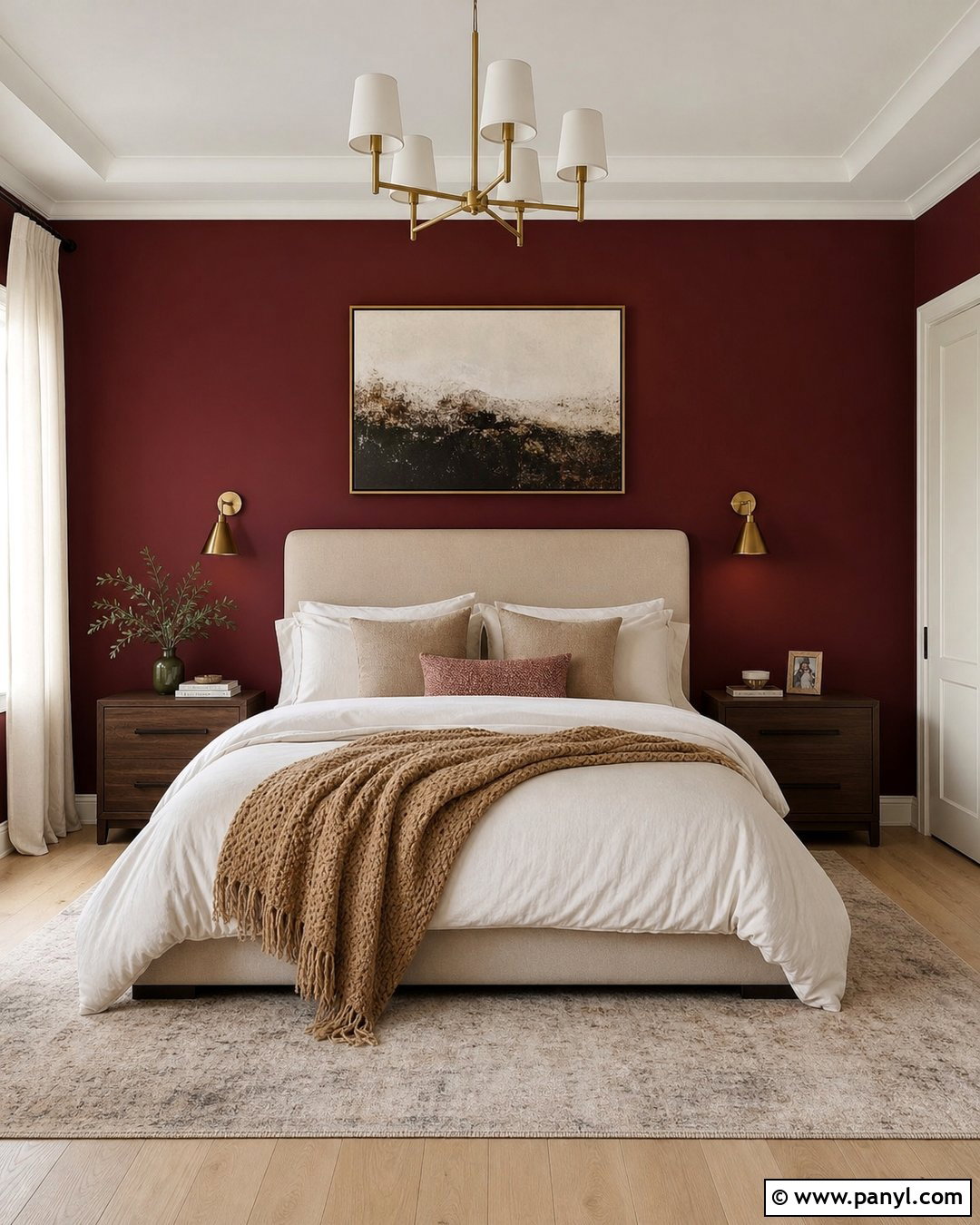 Burgundy Bedroom Accent Wall - 20 Red Wall Transformation Ideas