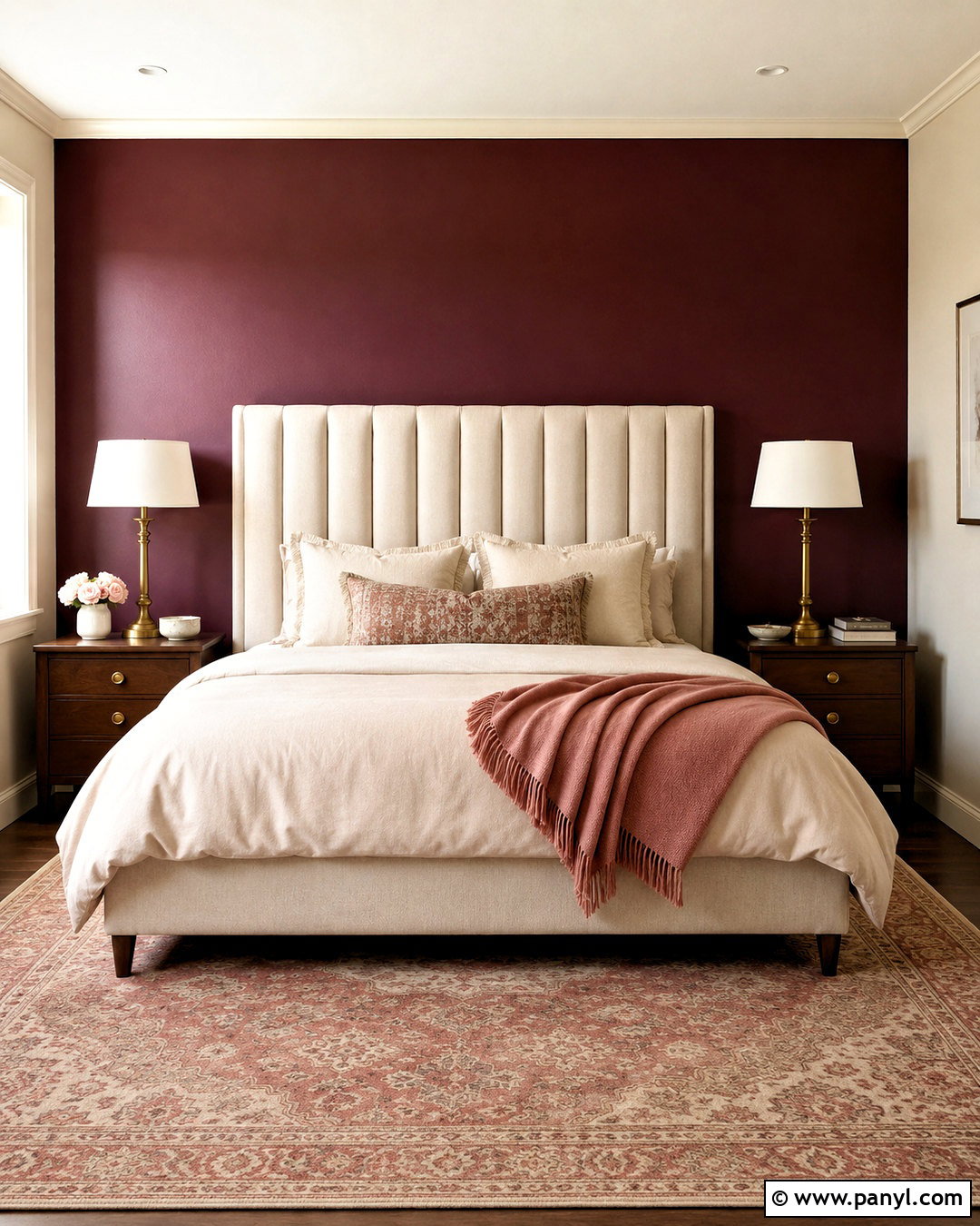 Burgundy Bedroom Accent Wall - 35 Wall Paint Bedroom Ideas