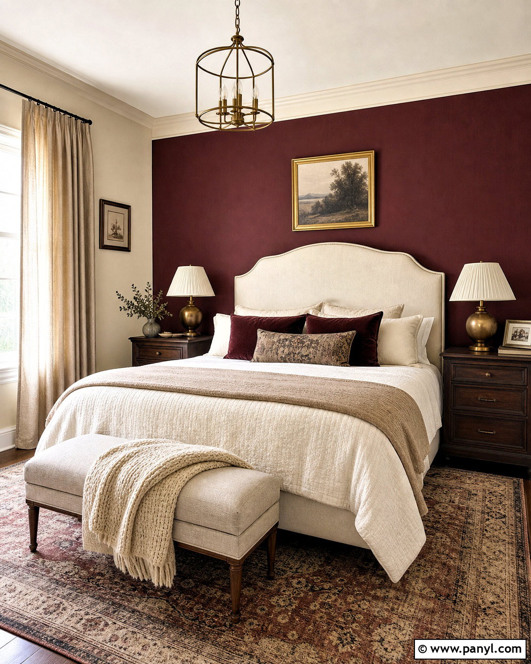 Burgundy Bedroom Accent Wall - 20 accent color bedroom wall ideas