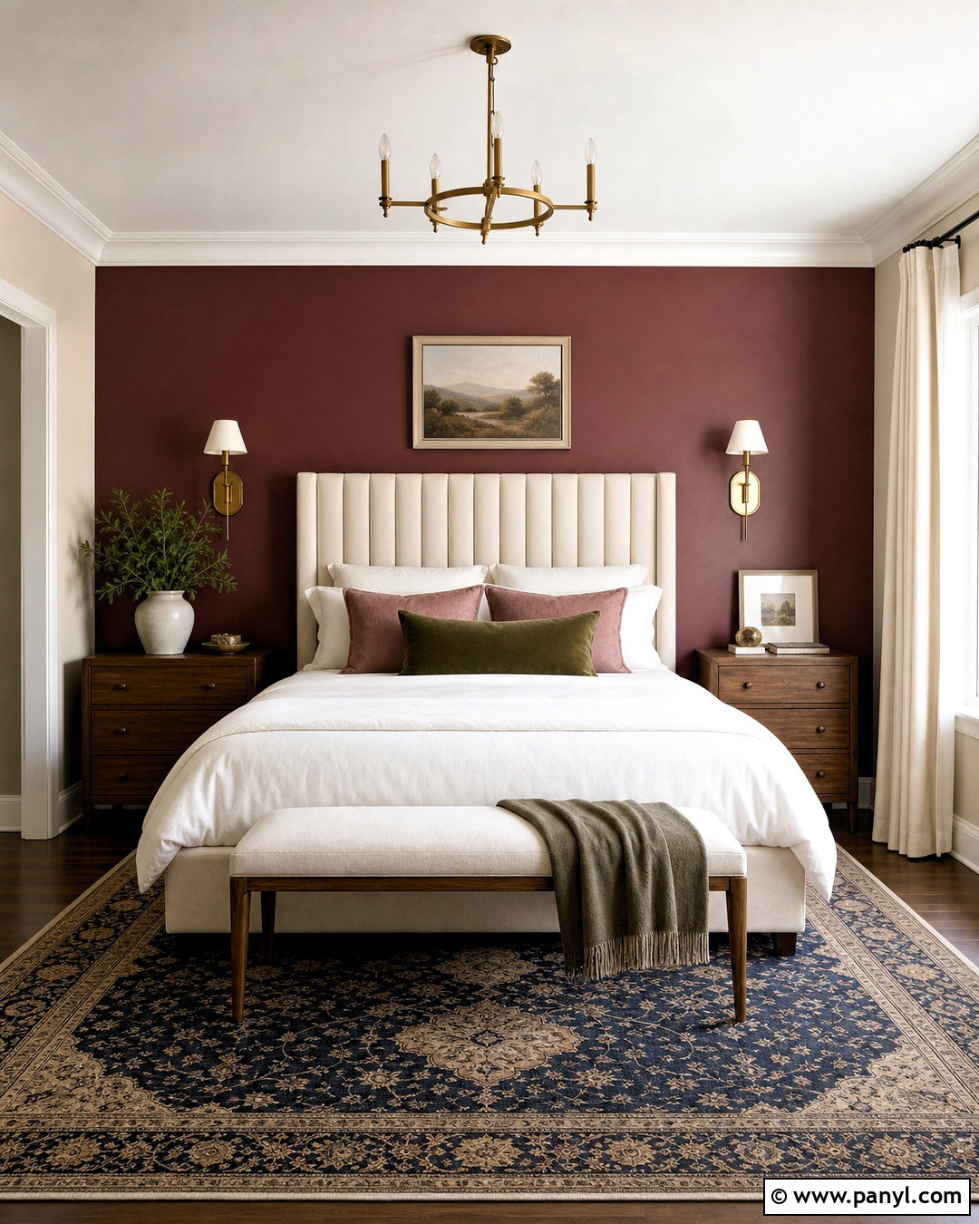 Burgundy Bedroom Accent Wall - 20 bedroom accent wall ideas paint colors