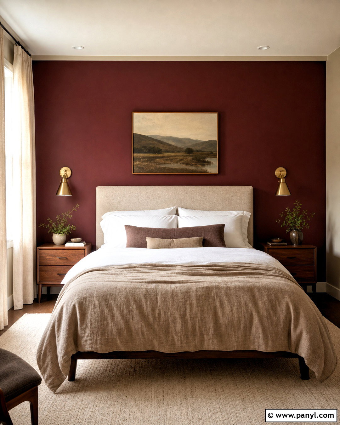 Burgundy Bedroom Accent Wall - 20 red wall design ideas
