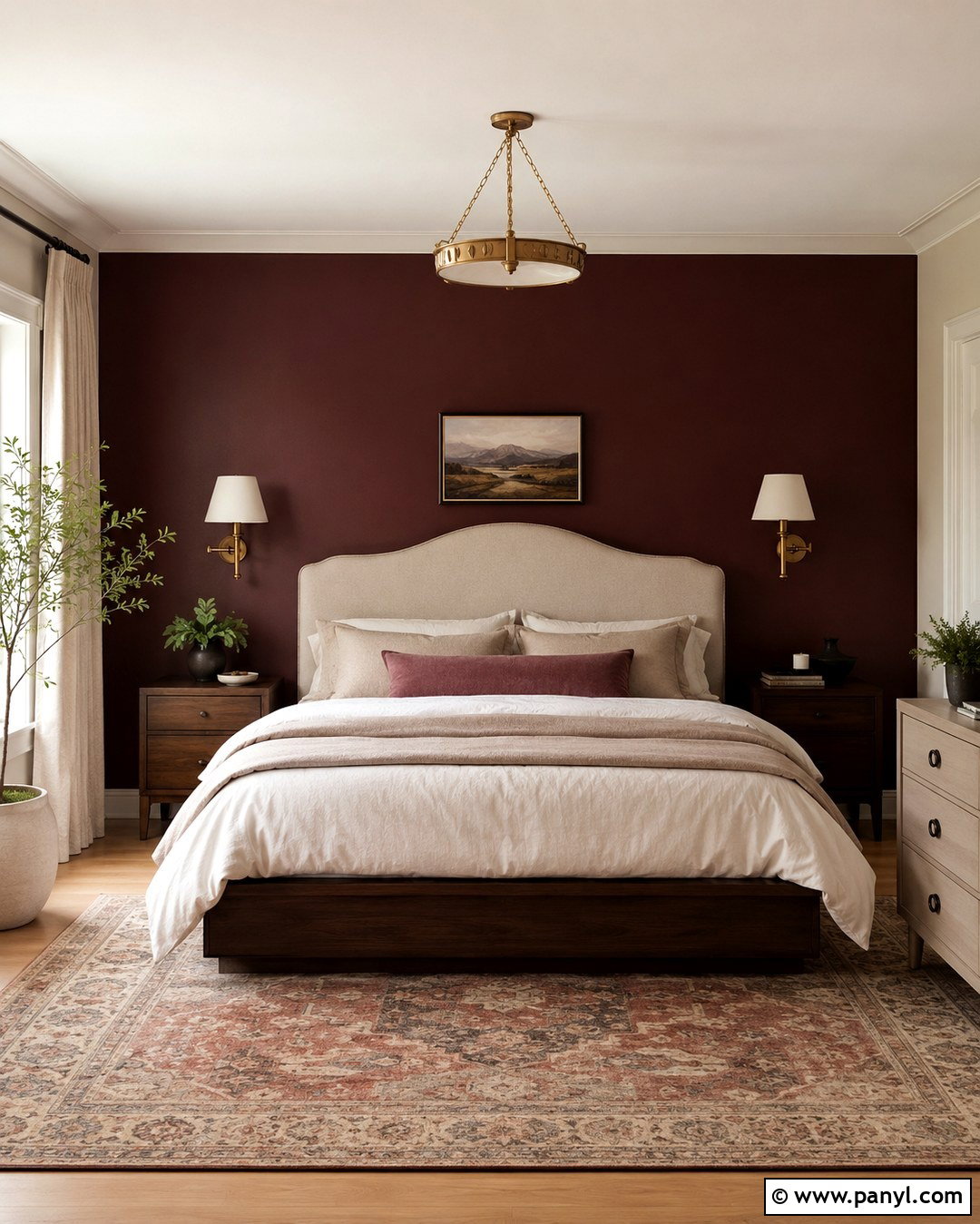 Burgundy Bedroom Accent Wall - 20 Dark Paint Accent Wall Ideas