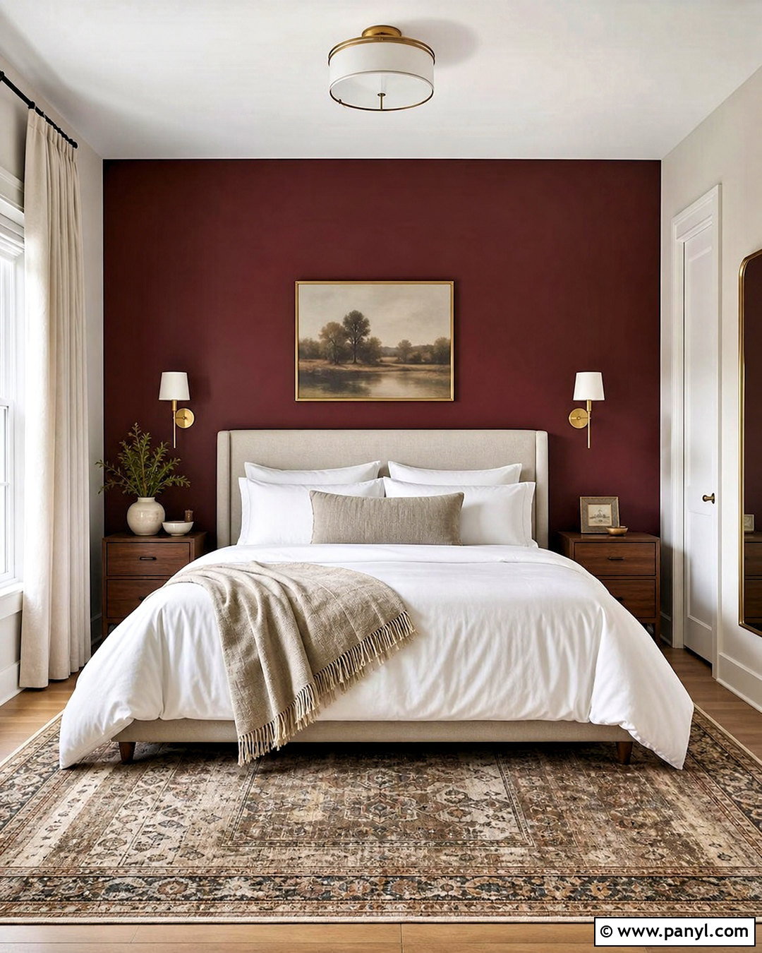 Burgundy Bedroom Wall Behind The Bed - 20 red wall background ideas