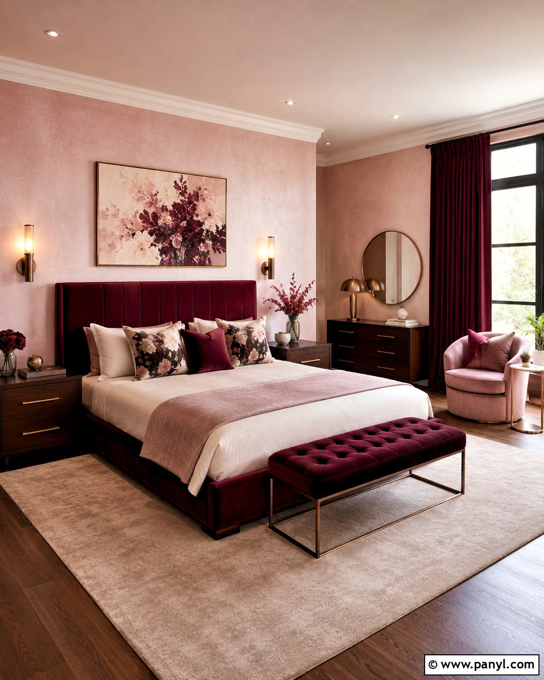 Burgundy Blush and Bronze Color Palette - 20 luxe color palette ideas