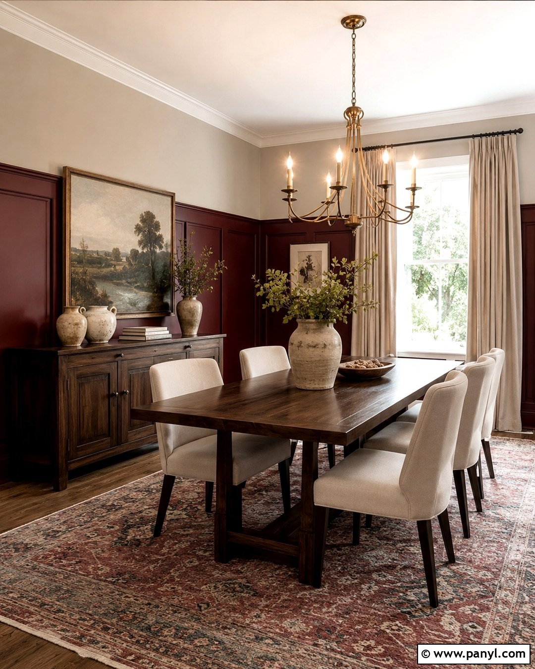 Burgundy Board And Batten Dining Room - 20 Board And Batten Color Ideas Accent Wall Ideas