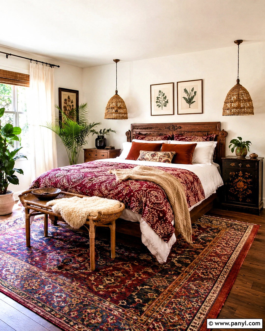 Burgundy Boho Bedroom - 20 burgundy room ideas bedrooms